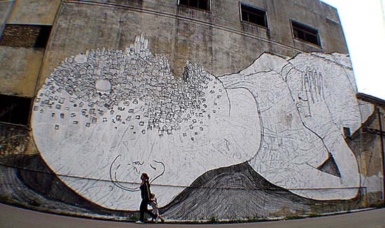 Blu went to Buenos Aires to paint huge street artwork on the walls of Argentina's capital city