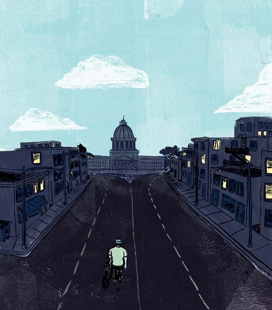 Daniel Fishel draws an empty street beautifully