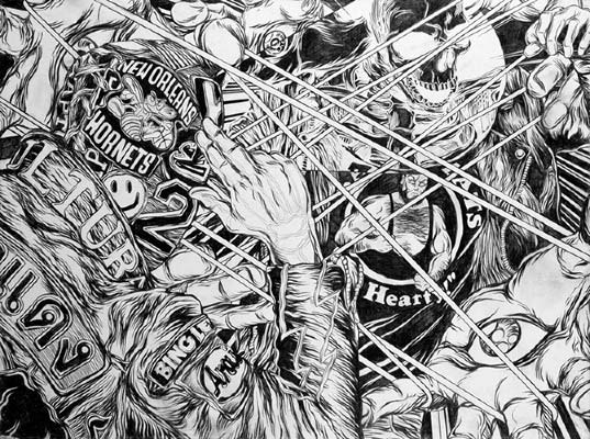 James Jirat Patradoon black and white artwork