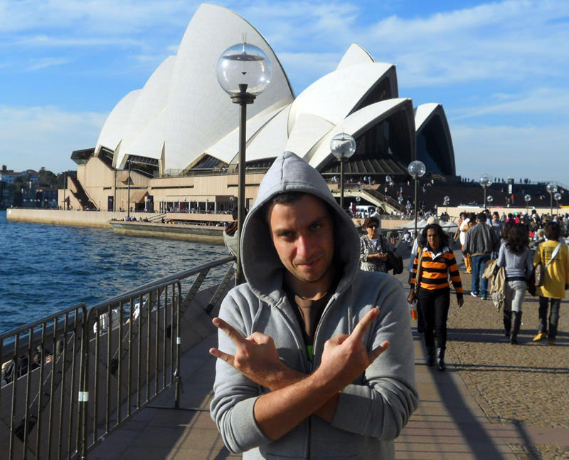 mega in the front of sydney opera