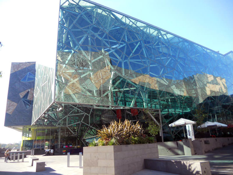 front view of Federation Square in Melbourne